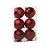 Bola de Natal Glitter Texturizada Listras Vermelho 10cm - 6 Un - Imagem 2