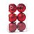 Bola de Natal Glitter Texturizada Listras Vermelho 10cm - 6 Un - Imagem 3