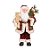 Boneco de Papai Noel Xadrez Segurando Urso Vermelho de 60cm - Imagem 1