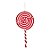 Pirulito Decorativo Vermelho e Branco - 3 Un - Imagem 1