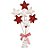 Ponteira de Estrelas e Laço Vermelho e Branco - Imagem 1