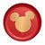 Natal Disney - Prato de Sobremesa Disney Classic Vermelho e Ouro - 1 Un - Imagem 1