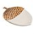 Prato de Natal Decorativo Noz Rosê Gold e Branco 20cm - Imagem 1