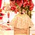Saia Flocos Neve Ouro e Branco 120cm - Imagem 3