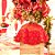 Saia Flocos Neve Ouro e Vermelho 120cm - Imagem 2