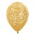 Balão Látex Impressão 360 Satin Filigree Dourado 12" / 30cm - 12 Un - Imagem 1
