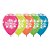 Balão Látex Impressão 360 Neon Feliz Aniversário Sortido 12" / 30cm - 12 Un - Imagem 2