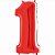 Balão Metalizado Número 1 Vermelho 40'' / 101cm - Imagem 1