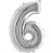Balão Metalizado Número 6 Prata 40'' / 101cm - Imagem 1