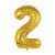 Balão Metalizado Número 2 Holográfico Glitter Ouro 40'' / 101cm - Imagem 2