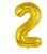 Balão Metalizado Número 2 Holográfico Glitter Ouro 40'' / 101cm - Imagem 1