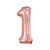 Balão Metalizado Número 1 Holográfico Glt Rose Gold 40'' / 101cm - Imagem 2