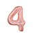 Balão Metalizado Número 4 Holográfico Glt Rose Gold 40'' / 101cm - Imagem 2