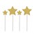 Topo de Bolo Espeto Estrelas Dourado - 3 Peças - Imagem 1