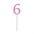 Topo de Bolo Espeto Número 6 Rosa - Imagem 1