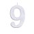 Cromus - Vela Grande n° 9 Branco com Glitter - 1 unidade - Imagem 1