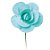 Flores Decorativas para Painel Azul Turquesa 15 cm - Imagem 1