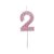 Vela n° 2 Puro Glitter Rosa - Imagem 1