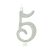 Vela Grande n° 5 Puro Glitter Prata - Imagem 1