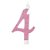 Vela Grande n° 4 Puro Glitter Rosa - Imagem 1