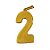 Vela Mini n° 2 Metalizado Ouro - Imagem 1