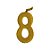 Vela Mini n° 8 Metalizado Ouro - Imagem 1