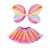 Kit Saia de Tule Asas Colorido Adulto - Imagem 1