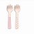 Talheres Decorativos Madeira Garfinho Rosa 10 cm - 8 Un - Imagem 1