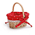 Festa Pic Nic - Mini Cesta de Vime Piquenique Poá Vermelho - Imagem 1