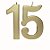 Cromus 15 Anos - Velas Grandes 15 Anos Metalizado Dourado - 1 Unidade - Imagem 1