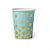 Linha Cores - Copo Papel Foil Poá Azul 260 ml - 6 Un - Imagem 1