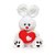 Coelho Pelúcia Coração Branco e Vermelho Tamanho Médio ( Kids ) - 1 Un - Imagem 1