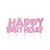 Vela Letras Happy Birthday Glitter Rosa Claro - Imagem 1
