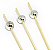 Palito em Bambu Para Petiscos 12cm Bolinha Metalizada Prata - 20 Un - Imagem 3