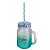 Pote De Vidro Degrade 450 Ml C/ Canudo Azul - Imagem 1