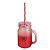 Pote De Vidro Degrade 450 Ml C/ Canudo Vermelho - Imagem 1