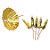 Palito P/ Decoração Guarda Chuva Dourado - 10 Cm - 12 Un - Imagem 1