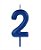 Vela Big Metalizada 8,5cm Azul Nº 2 - Imagem 1