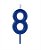Vela Big Metalizada 8,5cm Azul Nº 8 - Imagem 1