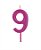 Vela Big Metalizada 8,5cm Rosa Nº 9 - Imagem 1