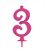 Vela Grande Rosa Número 3 - Imagem 1