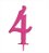 Vela Grande Rosa Número 4 - Imagem 1