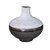 Vaso de Cerâmica com Oval Duo Marrom Branco M 19x19x20 - Imagem 1
