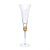 Taça Flúte com Strass Incolor e Ouro 250ml - 2 Un - Imagem 1