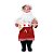Boneco de Papai Noel Cozinheiro Candycane Vermelho e Branco de 48cm - Imagem 1
