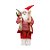 Boneco de Papai Noel em Pé Colete Camisa Listrada e Ski Vermelho e Branco de 62cm - Imagem 1