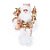Boneco de Papai Noel Sentado com Cetro Rosê e Branco de 30cm - Imagem 1