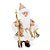 Boneco de Papai Noel Paetê Ouro de 22cm - Jogo com 3 Peças - Imagem 1