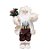 Boneco de Papai Noel com Saco de Presente Marrom e Branco e Verde de 46cm - Imagem 1
