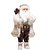 Boneco de Papai Noel em Pé com Saco de Presente Marrom e Branco e Verde de 83cm - Imagem 1